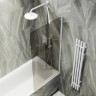 Шторка на ванну Maybah Glass MGV-71-1ш 900x1400 в широком профиле Белый стекло бронзовое