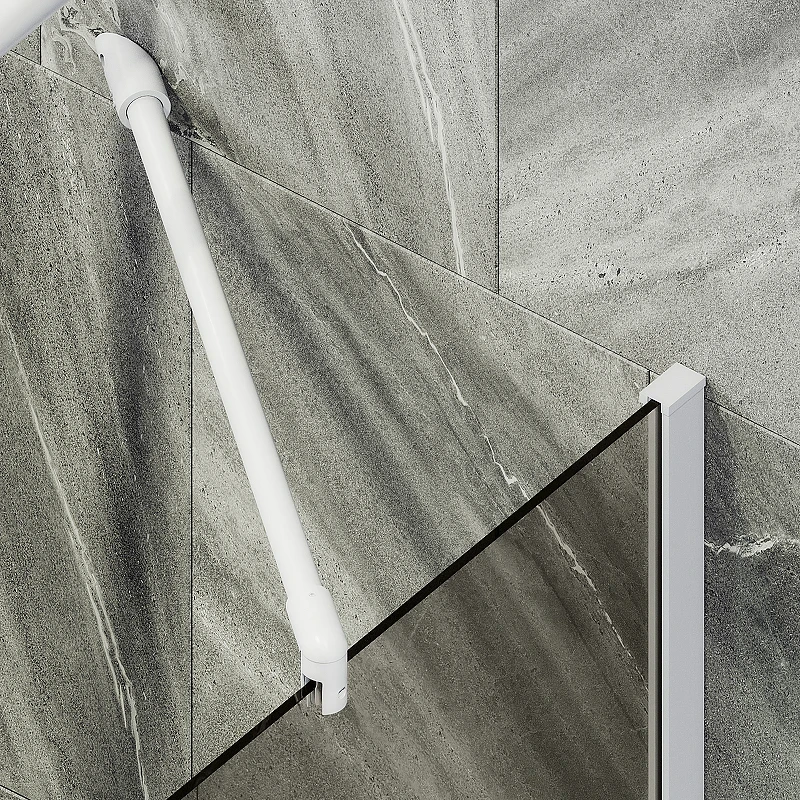 Шторка на ванну Maybah Glass MGV-71-1ш 900x1400 в широком профиле Белый стекло бронзовое