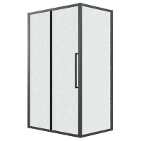 Душевой уголок Grossman Cosmo 120x100 L 120.K33.02.1210.21.02 профиль Черный матовый стекло шиншилла