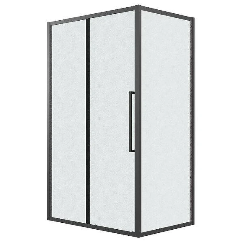 Душевой уголок Grossman Cosmo 120x100 L 120.K33.02.1210.21.02 профиль Черный матовый стекло шиншилла