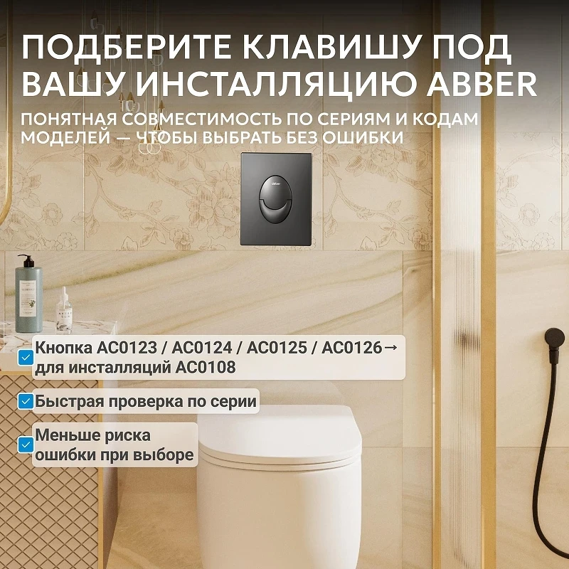 Кнопка смыва для инсталляции Abber AC0125NG цвет Никель
