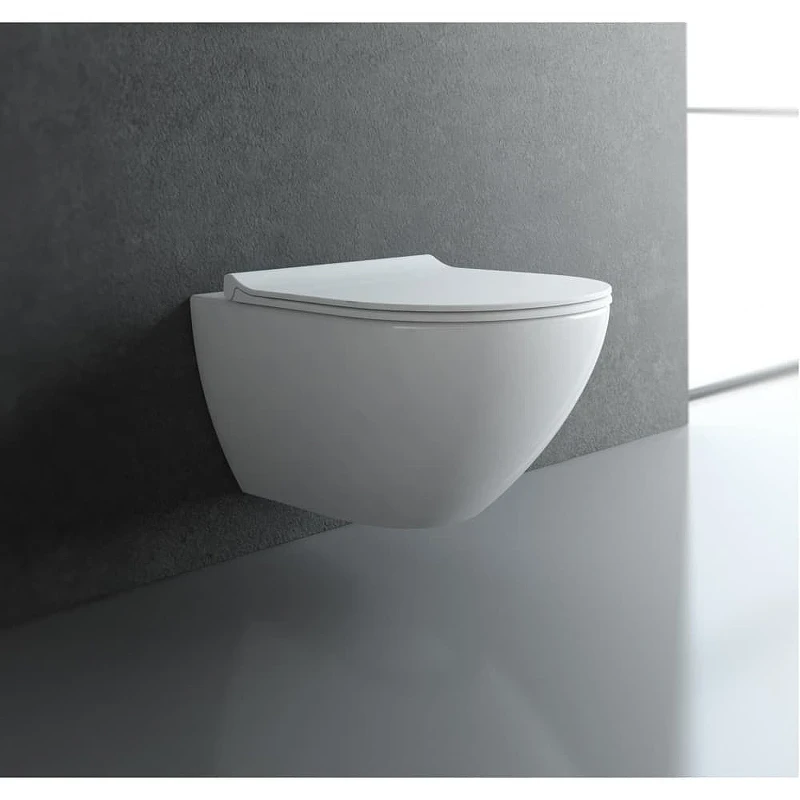 Комплект унитаза с инсталляцией Berges Novum Rimless 043270 с сиденьем Микролифт и Белой Хром глянец клавишей смыва фарфор подвесной
