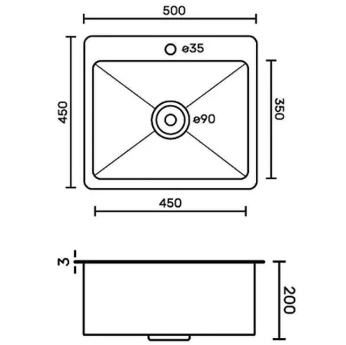 Кухонная мойка Fabia 50х45 50453G Графит