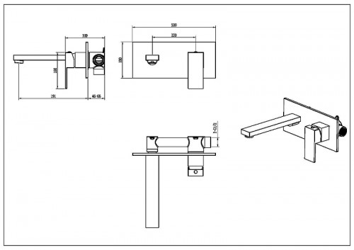 Смеситель для раковины Boheme Qubic 475-BRB цвет Брашированная бронза