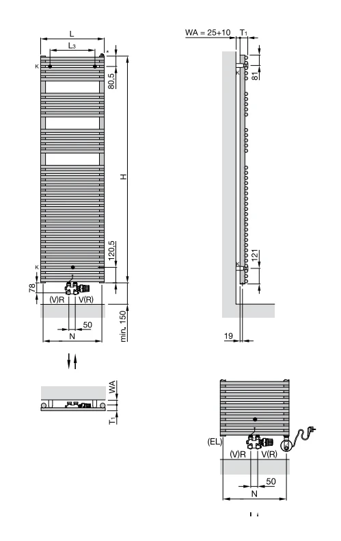 Водяной полотенцесушитель Zehnder Forma Spa LF-180-060-05 Хром