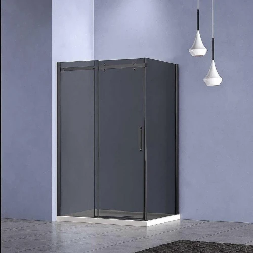 Душевой уголок Vincea Como-N 120x100 VSR-4CN1012CGB профиль Черный стекло тонированное