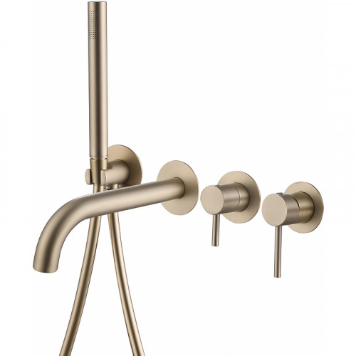 Смеситель для ванны Abber Wasser Kreis AF8130G Золото матовое латунь встраиваемый