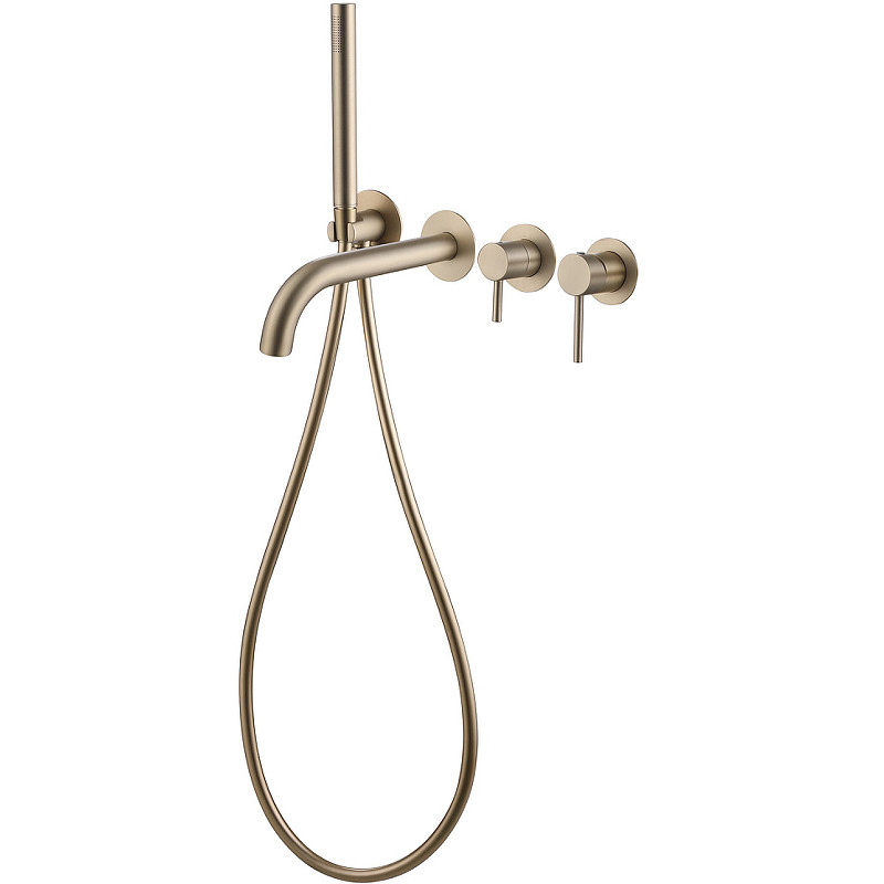 Смеситель для ванны Abber Wasser Kreis AF8130G Золото матовое латунь встраиваемый