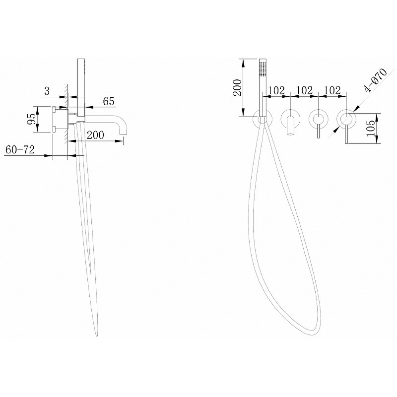 Смеситель для ванны Abber Wasser Kreis AF8130G Золото матовое латунь встраиваемый