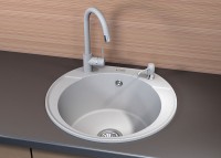 Кухонная мойка Florentina Эльба-555 20.145.C0555.302 Антрацит искусственный камень (литьевой мрамор) встраиваемый