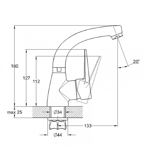 Смеситель для раковины G-Lauf ZOP1-A045 Хром