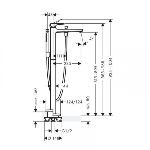 Смеситель для ванны Hansgrohe Metropol 32532700S цвет Белый матовый