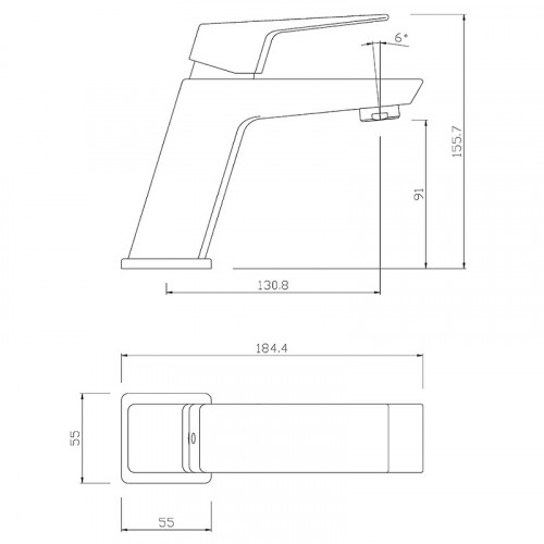 Смеситель для раковины Paini Torre 98YO205 Черный матовый