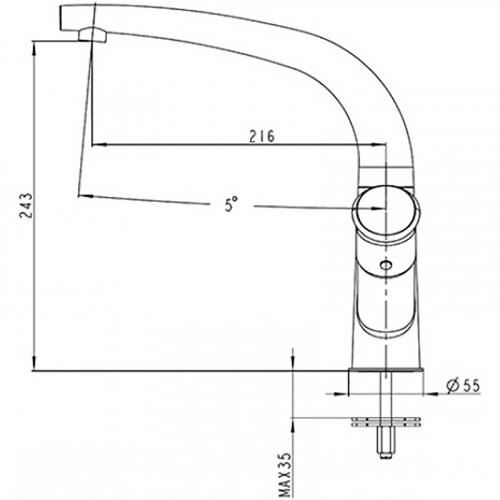 Смеситель для кухни Kaiser Calla 71044 Хром латунь