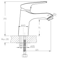 Смеситель для раковины Koller Pool Twist TW0200