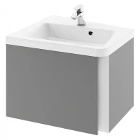 Тумба под раковину Ravak SD 10° 55 L X000000740 подвесная Серая глянцевая МДФ / ЛДСП