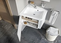 Тумба под раковину Ravak SD 10° 55 L X000000740 подвесная Серая глянцевая МДФ / ЛДСП