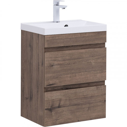 Тумба под раковину Aquanet Нота New 50 334190 подвесная Дуб веллингтон табак МДФ / ЛДСП