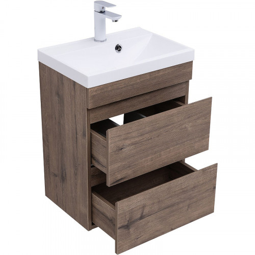 Тумба под раковину Aquanet Нота New 50 334190 подвесная Дуб веллингтон табак МДФ / ЛДСП