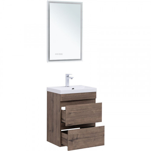 Тумба под раковину Aquanet Нота New 50 334190 подвесная Дуб веллингтон табак МДФ / ЛДСП