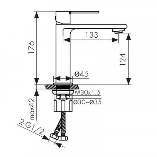 Смеситель для раковины Kaiser Serio 05311-3 Шлифованное золото латунь
