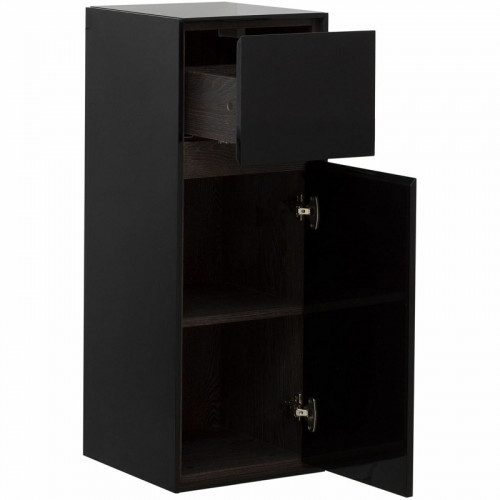 Шкаф пенал Aquanet Милан 35 306376 подвесной Черный глянец МДФ / ЛДСП