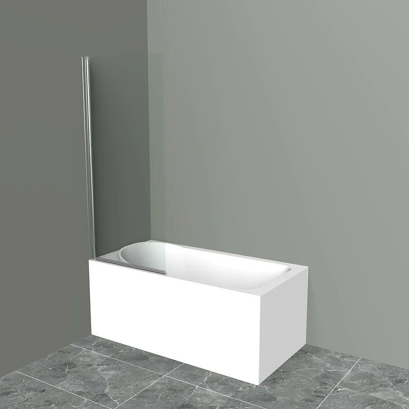 Шторка на ванну BelBagno UNO-V-1-80/150-C-Cr профиль Хром стекло прозрачное