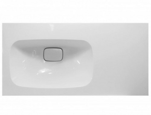 Раковина Эстет Барселона 90 L ФР-00003411 Белая искусственный камень (литьевой мрамор) полувстраиваемая