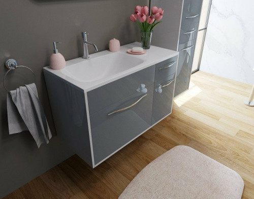 Раковина Эстет Барселона 90 L ФР-00003411 Белая искусственный камень (литьевой мрамор) полувстраиваемая