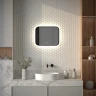 Зеркало Defesto Aura 50х40 DF 2961SH с подсветкой 15W-4500K/Сенсорный выключатель/Нейтральный белый свет/Черная рама