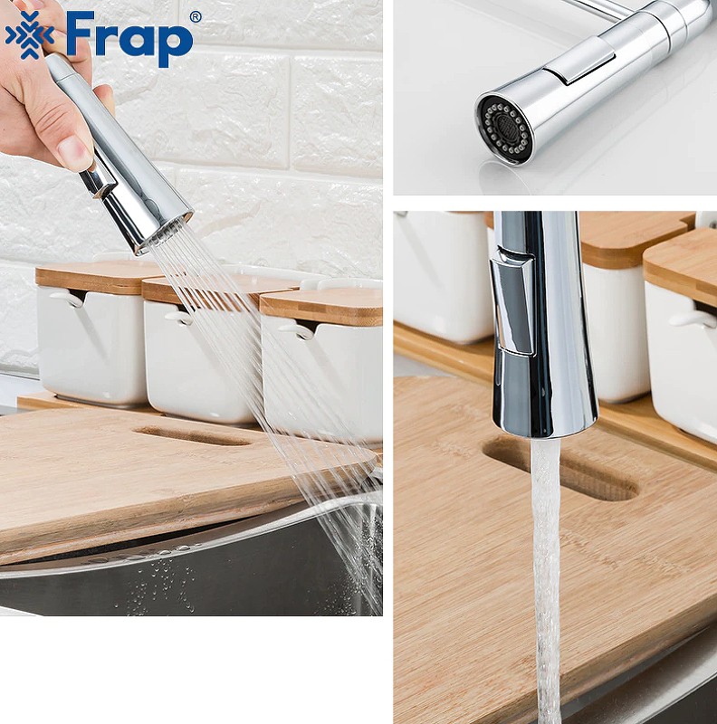 Смеситель для кухни Frap F4452-8 Белый Черный латунь