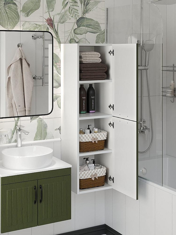 Шкаф пенал DIWO Сочи 35 00-00001335 подвесной цвет Зеленый