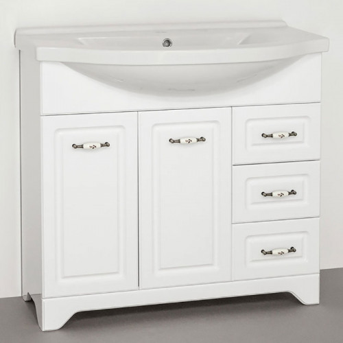 Тумба под раковину Style Line Олеандр-2 90 Люкс Рельеф пастель МДФ / ЛДСП