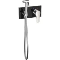 Гигиенический душ со смесителем Teska Elsa BTK6420B Хром Черное стекло латунь встраиваемый