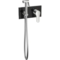 Гигиенический душ со смесителем Teska Elsa BTK6420B Хром Черное стекло латунь встраиваемый