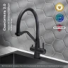 Смеситель для кухни Ростовская Мануфактура Сантехники SUS127TBL-016F-015 Черный нержавеющая сталь