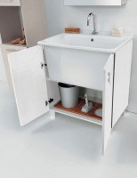 Хозяйственная раковина Kerasan Aquadom 60 29201 Белая с 1 отверстием под смеситель фаянс полувстраиваемая