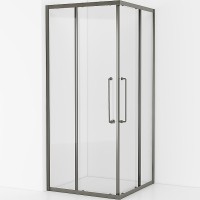 Душевой уголок Cezares Relax-304 90x90 RELAX-304-A-2-90-C-GM профиль Оружейная сталь стекло прозрачное