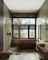 Душевая перегородка Maybah Glass MGD-267-6 990x1950 коннектор стена-стекло Черный стекло бронзовое матовое
