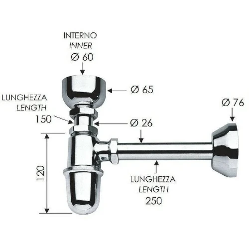 Сифон для писсуара Remer 864 Хром
