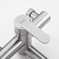 Смеситель для ванны Frap H801 F32801 универсальный Сатин нержавеющая сталь на стену