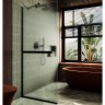 Душевая перегородка Maybah Glass MGD-737-6у 890x1950 в узком профиле Черный стекло сатиновое