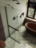 Душевая перегородка Maybah Glass MGD-737-6у 890x1950 в узком профиле Черный стекло сатиновое