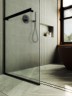 Душевая перегородка Maybah Glass MGD-737-6у 890x1950 в узком профиле Черный стекло сатиновое