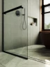 Душевая перегородка Maybah Glass MGD-737-6у 890x1950 в узком профиле Черный стекло сатиновое