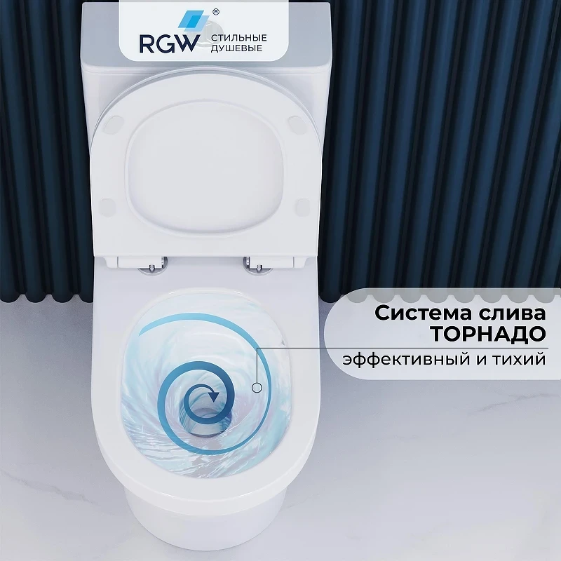 Унитаз-компакт RGW SW-06 80420254-01 цвет Белый с бачком и сиденьем Микролифт