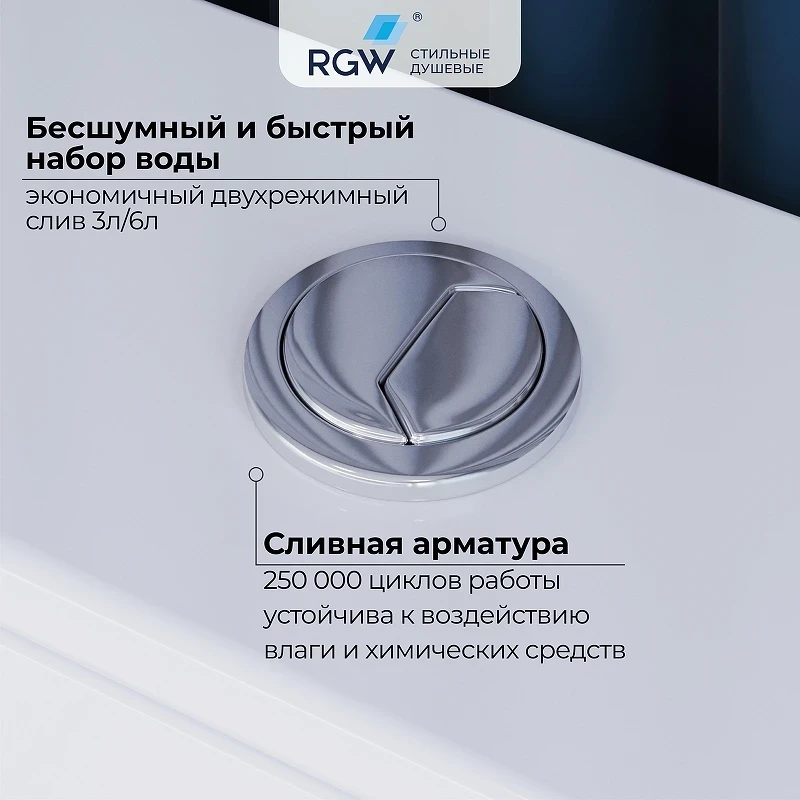 Унитаз-компакт RGW SW-06 80420254-01 цвет Белый с бачком и сиденьем Микролифт
