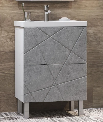 Тумба с раковиной Vigo Geometry 50 tn.GEO.FOS.50.2Y бетон-com цвет Бетон Белый
