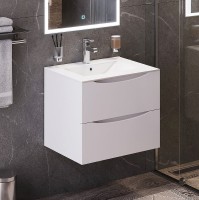 Тумба с раковиной Bond Cube 60 T01605-S05W подвесная Белая матовая МДФ / ЛДСП