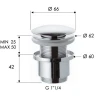 Донный клапан Remer 904CC2114RL click-clack Медь глянцевая